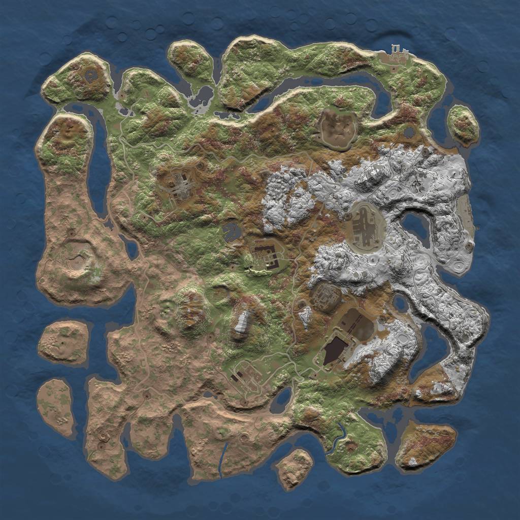 Rust Map: Procedural Map, Size: 4000, Seed: 13459, 15 Monuments