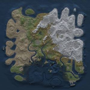 Thumbnail Rust Map: Procedural Map, Size: 4000, Seed: 1941407, 16 Monuments