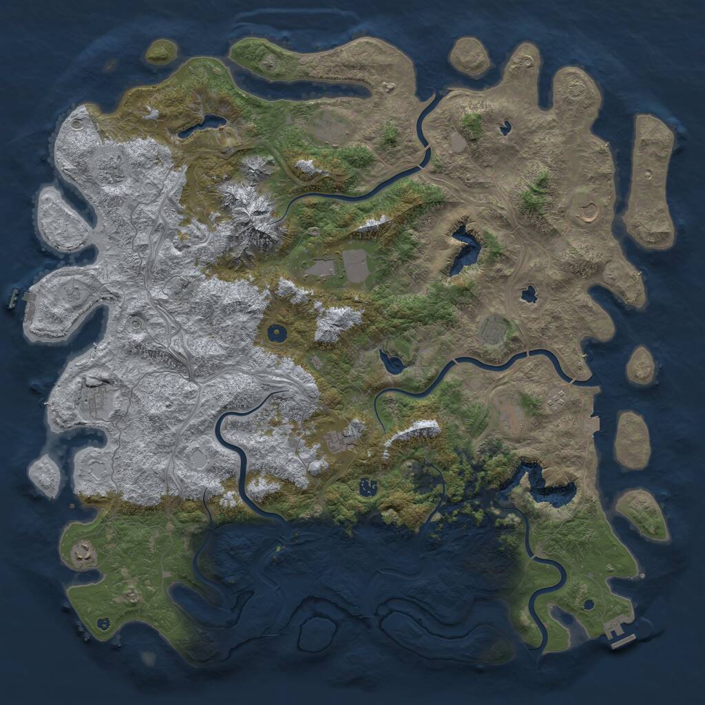 Rust Map: Procedural Map, Size: 5500, Seed: 96641876, 17 Monuments