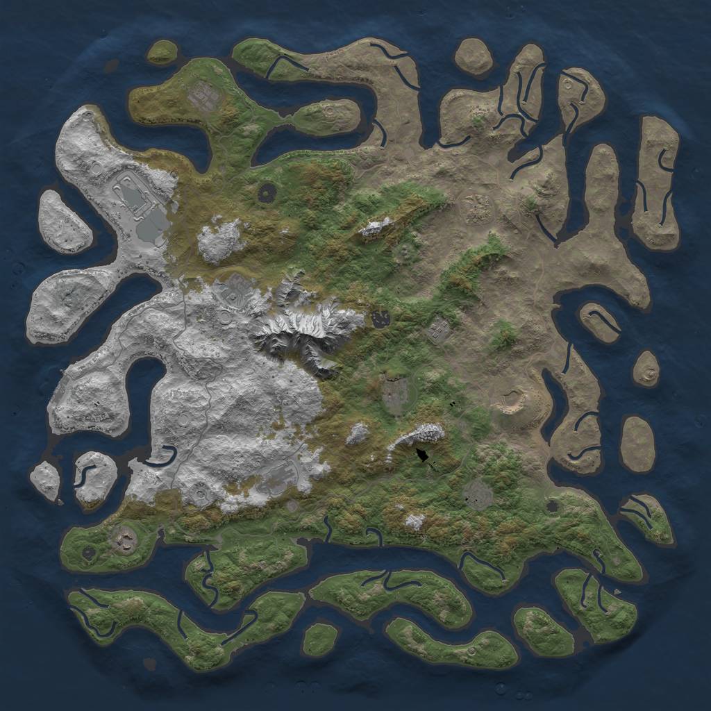Rust Map: Procedural Map, Size: 5500, Seed: 96641876, 21 Monuments