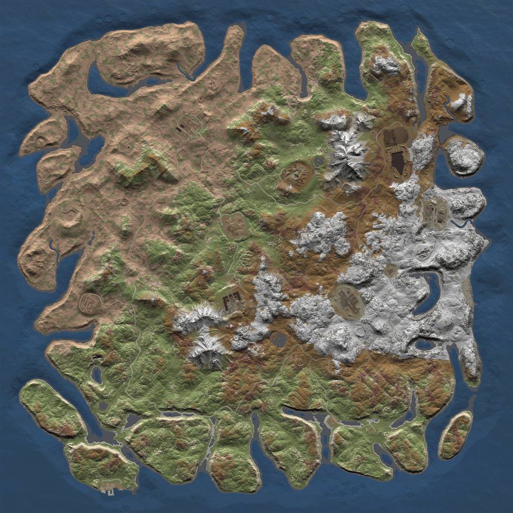 Rust Map: Procedural Map, Size: 5350, Seed: 548265602, 16 Monuments