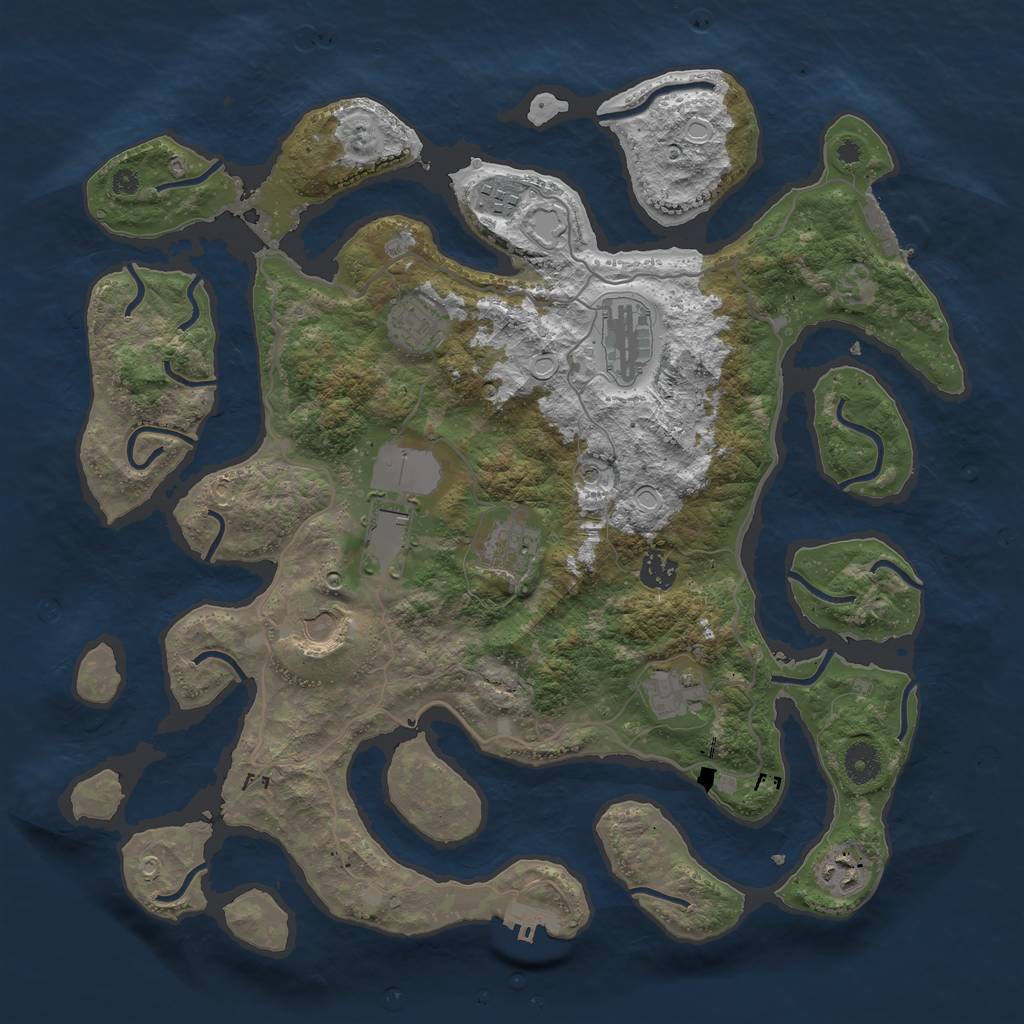 Rust Map: Procedural Map, Size: 4000, Seed: 141408, 17 Monuments