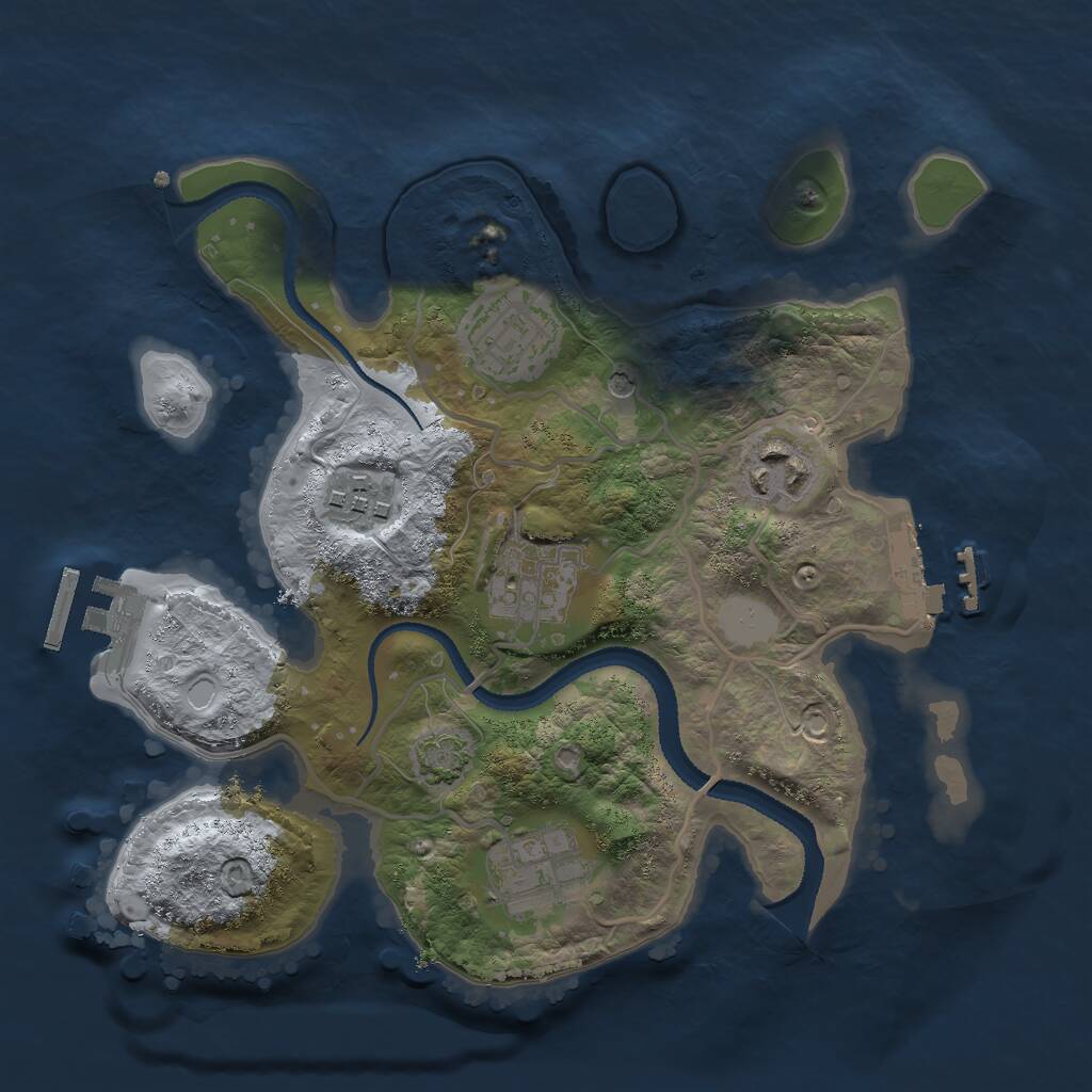 Rust Map: Procedural Map, Size: 2650, Seed: 12345, 10 Monuments