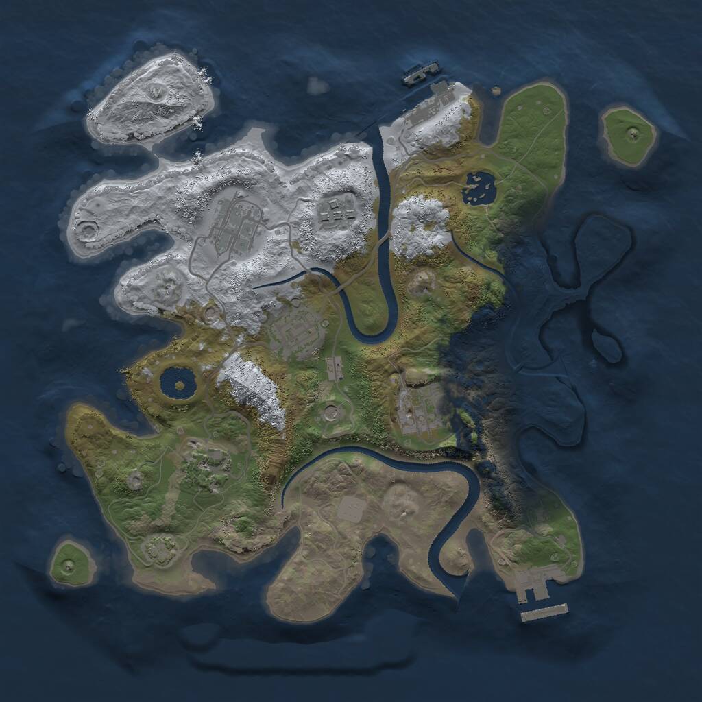 Rust Map: Procedural Map, Size: 3000, Seed: 5031730, 11 Monuments