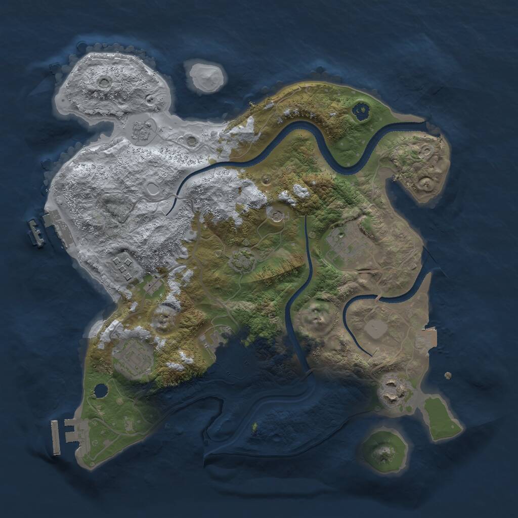 Rust Map: Procedural Map, Size: 3000, Seed: 1712499175, 11 Monuments
