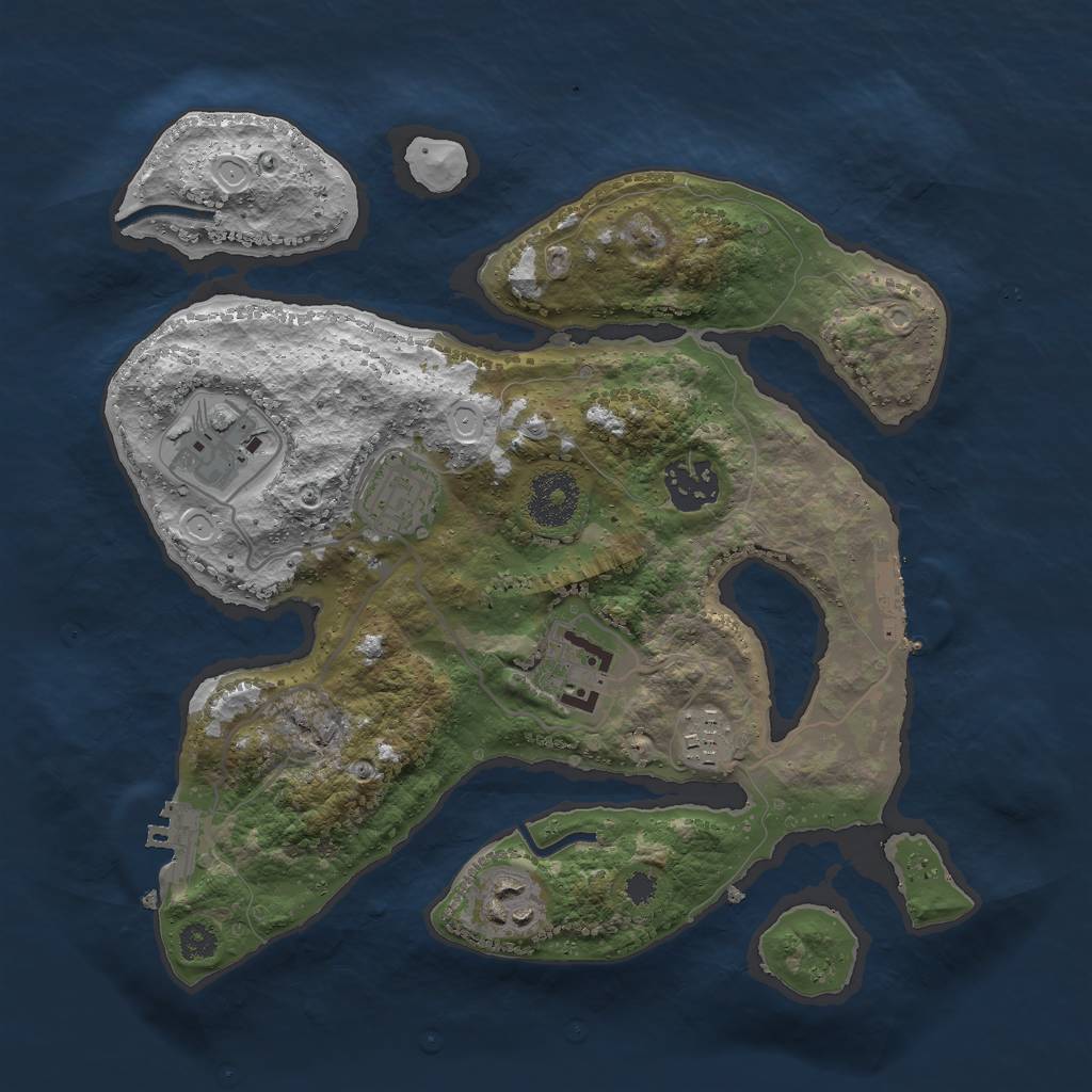 Rust Map: Procedural Map, Size: 3000, Seed: 1712499175, 13 Monuments