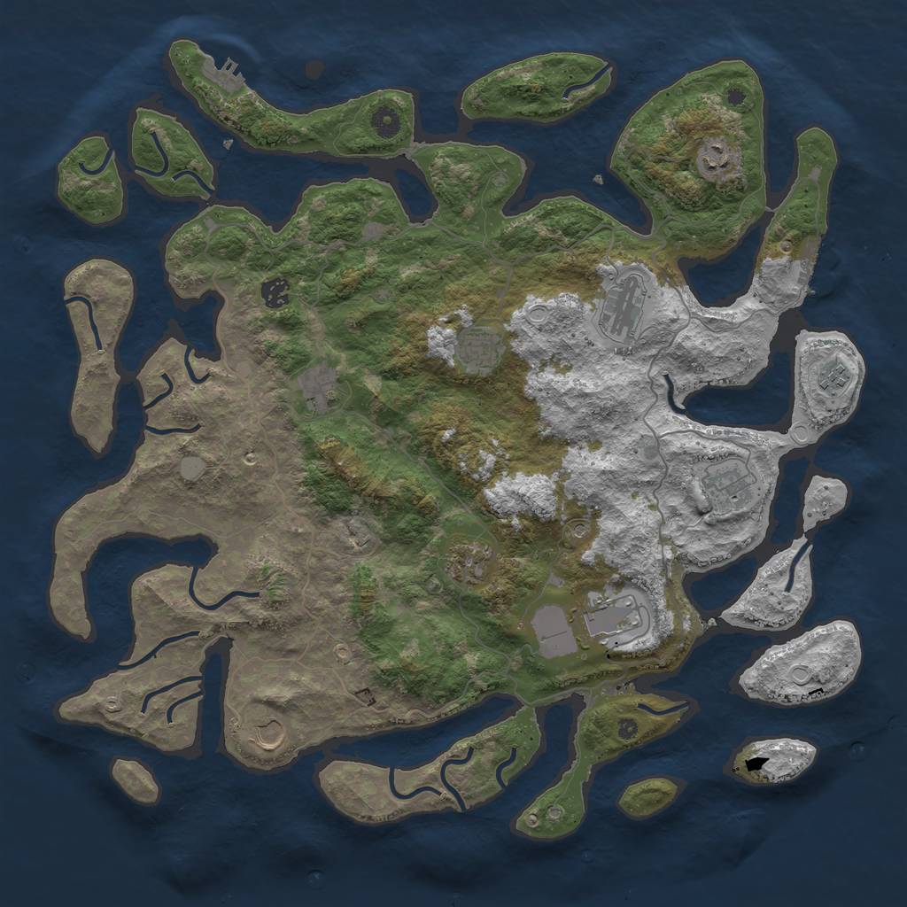 Rust Map: Procedural Map, Size: 4500, Seed: 1634751473, 18 Monuments