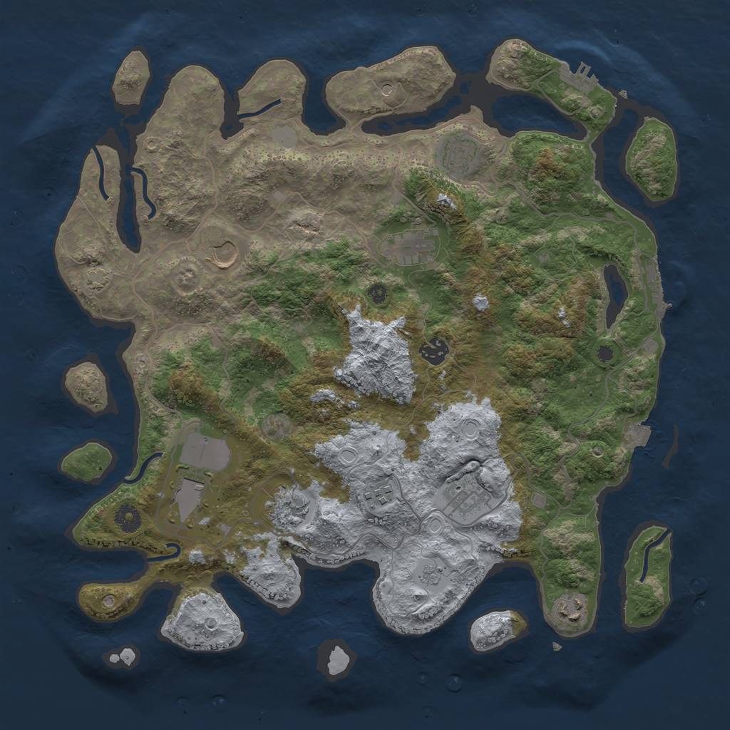 Rust Map: Procedural Map, Size: 4000, Seed: 1189, 17 Monuments