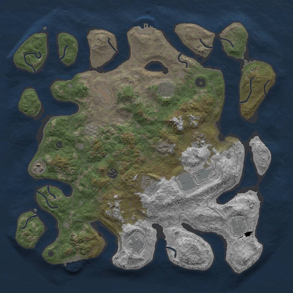 Rust Map: Procedural Map, Size: 4250, Seed: 123261155, 18 Monuments