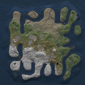 Thumbnail Rust Map: Procedural Map, Size: 3700, Seed: 73819195, 13 Monuments