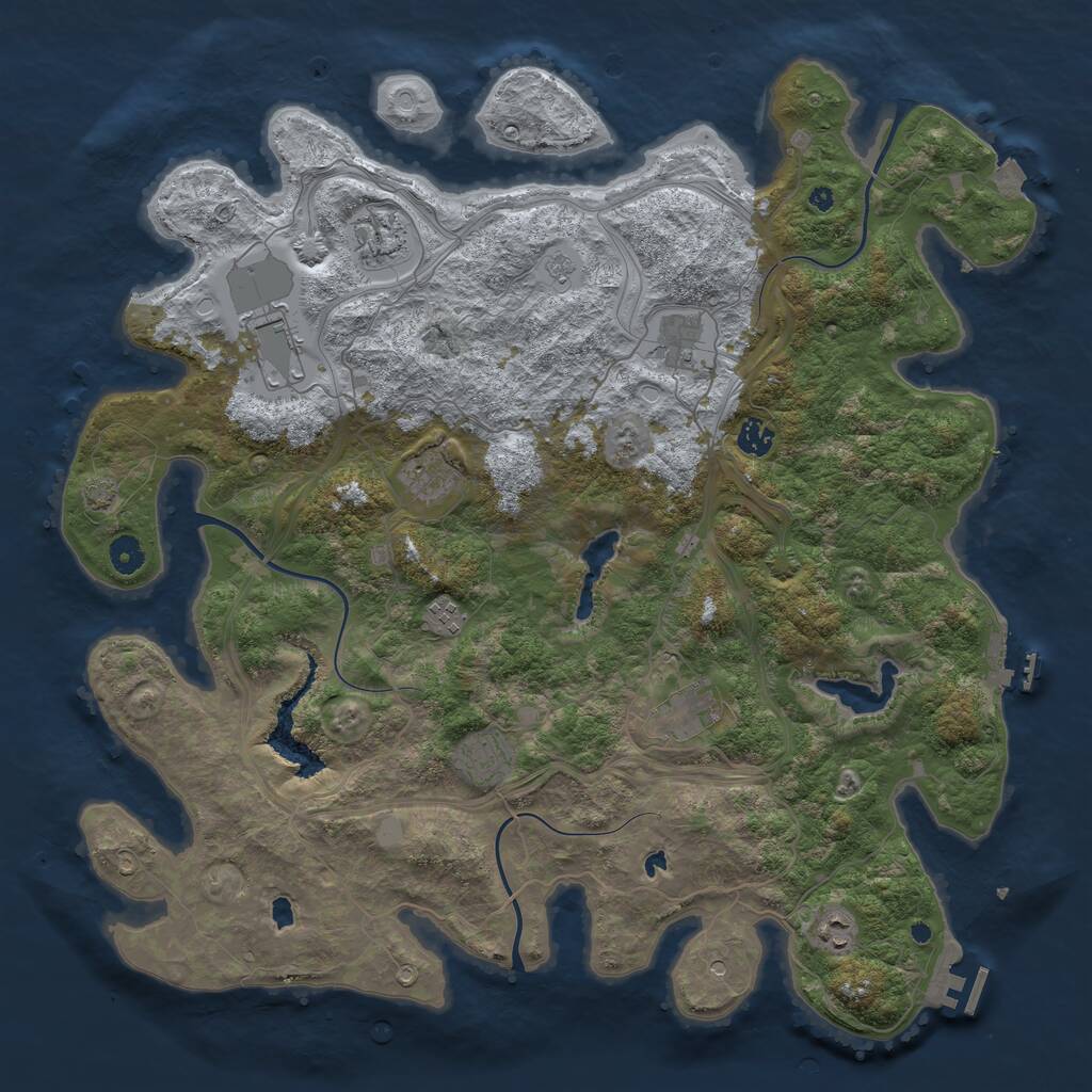Rust Map: Procedural Map, Size: 4500, Seed: 123151, 15 Monuments