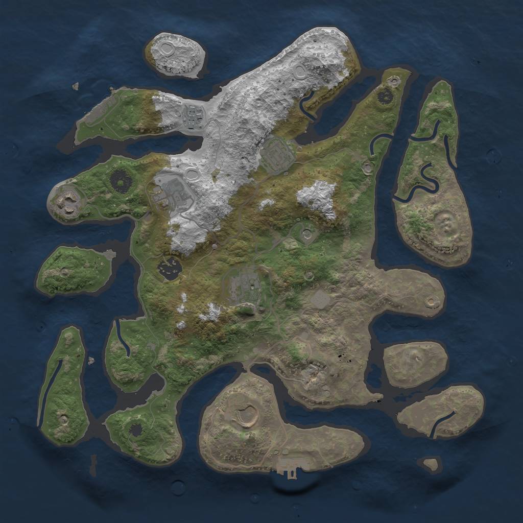 Rust Map: Procedural Map, Size: 3500, Seed: 406688, 15 Monuments