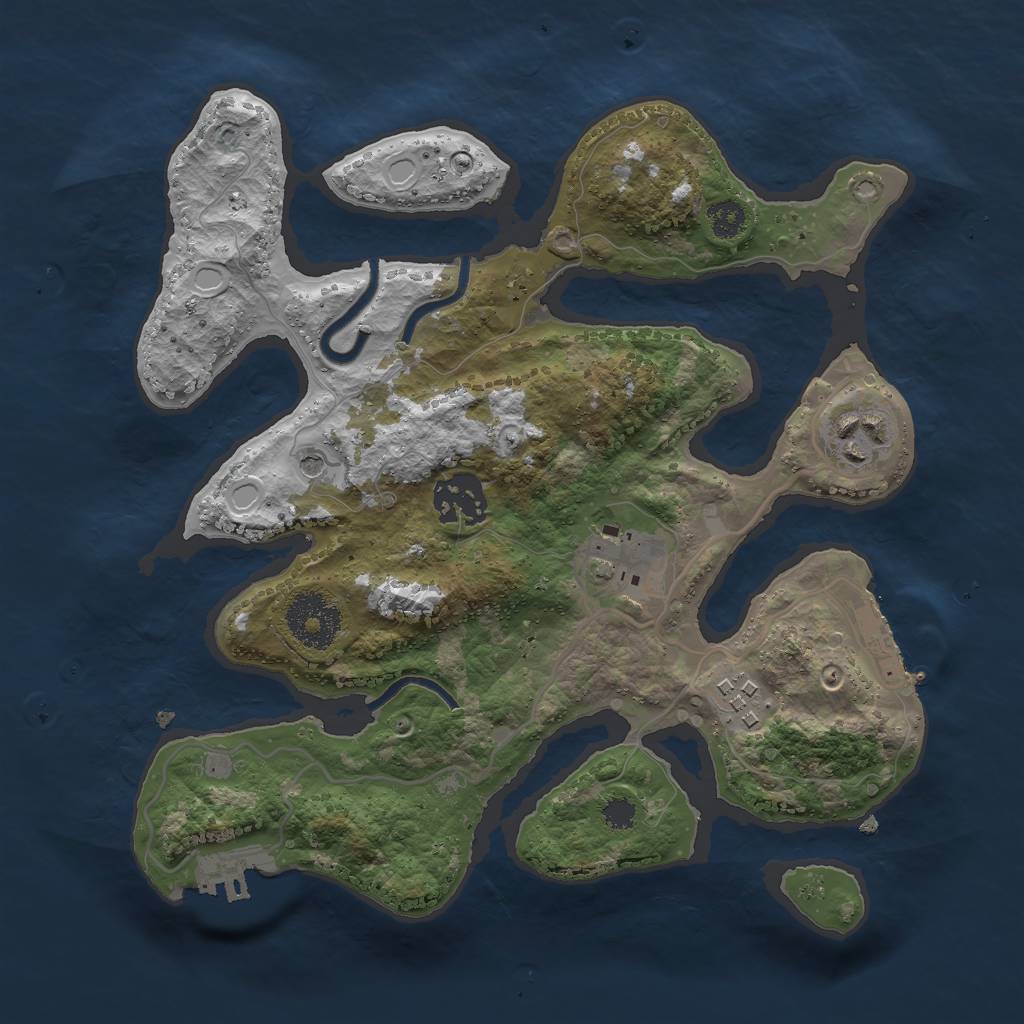 Rust Map: Procedural Map, Size: 2800, Seed: 25436546, 12 Monuments