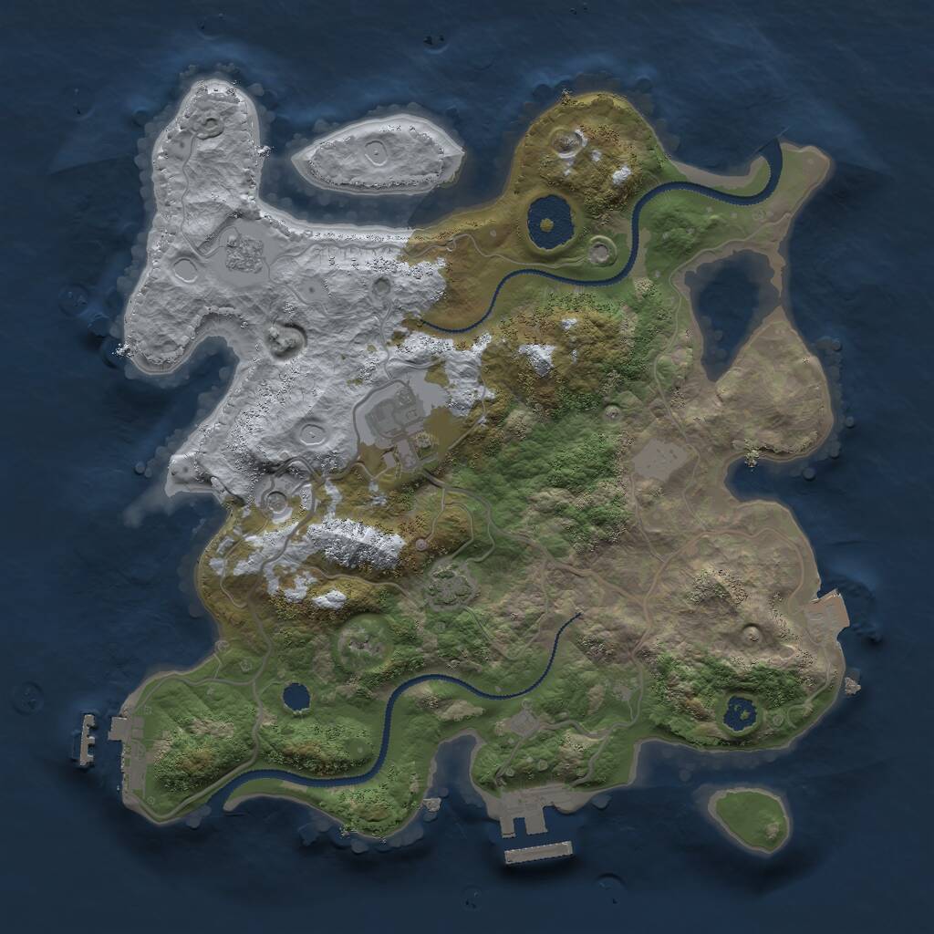 Rust Map: Procedural Map, Size: 2800, Seed: 25436546, 7 Monuments