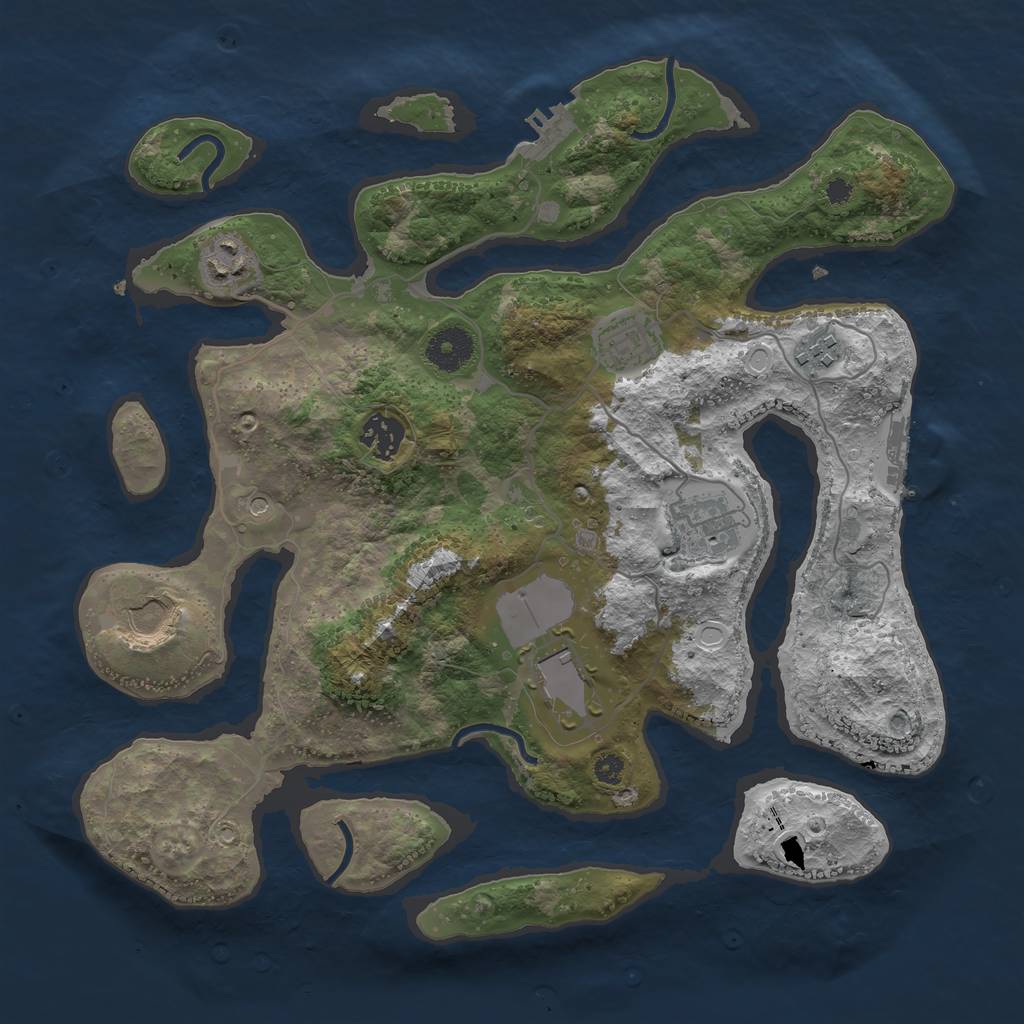 Rust Map: Procedural Map, Size: 3500, Seed: 18860, 15 Monuments