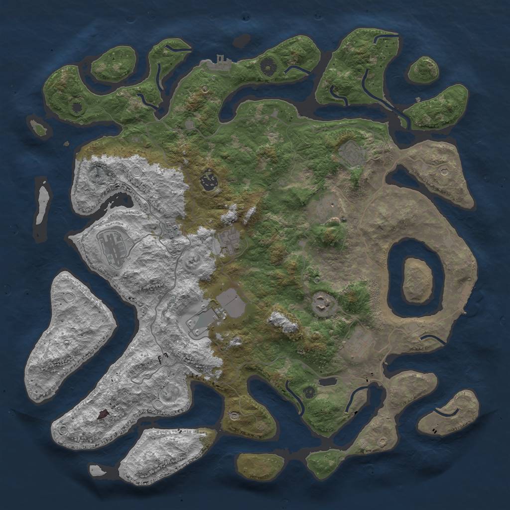 Rust Map: Procedural Map, Size: 4500, Seed: 228, 17 Monuments