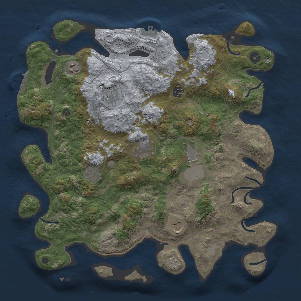 Rust Map: Procedural Map, Size: 4000, Seed: 6386, 15 Monuments