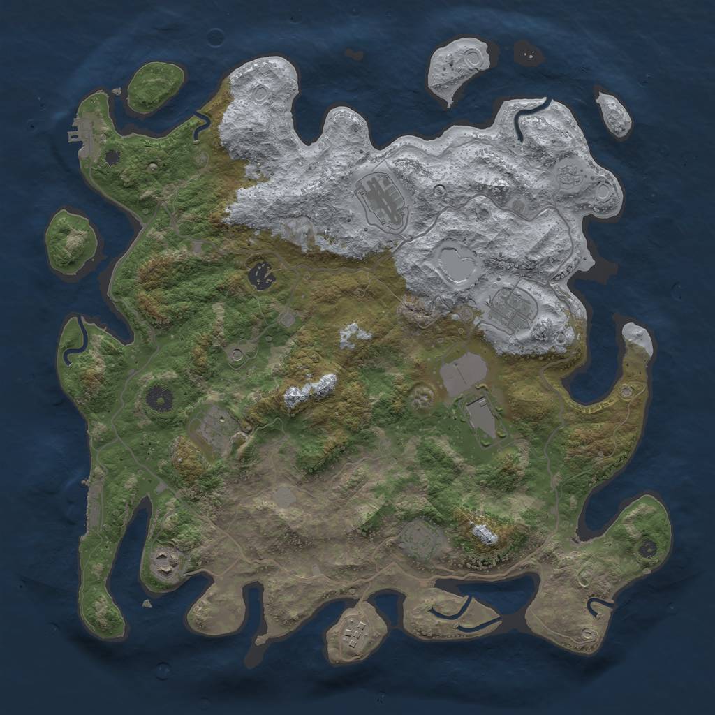 Rust Map: Procedural Map, Size: 4000, Seed: 569989253, 15 Monuments