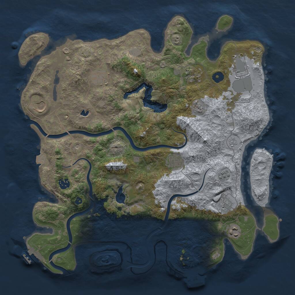 Rust Map: Procedural Map, Size: 4000, Seed: 7548444, 15 Monuments