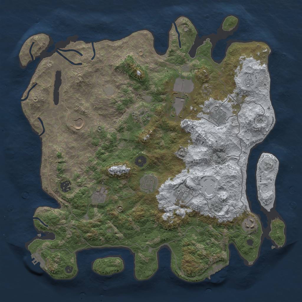 Rust Map: Procedural Map, Size: 4000, Seed: 7548444, 19 Monuments