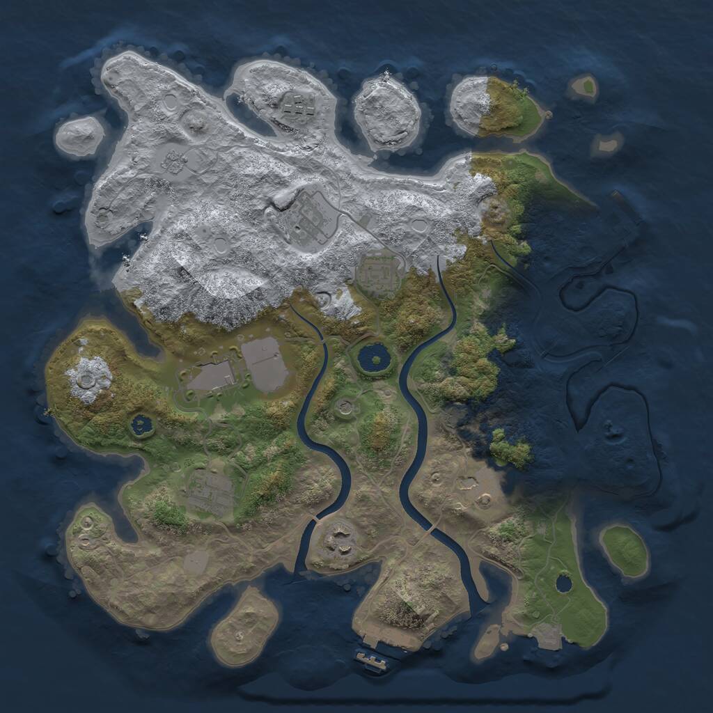 Rust Map: Procedural Map, Size: 3500, Seed: 15487934, 13 Monuments