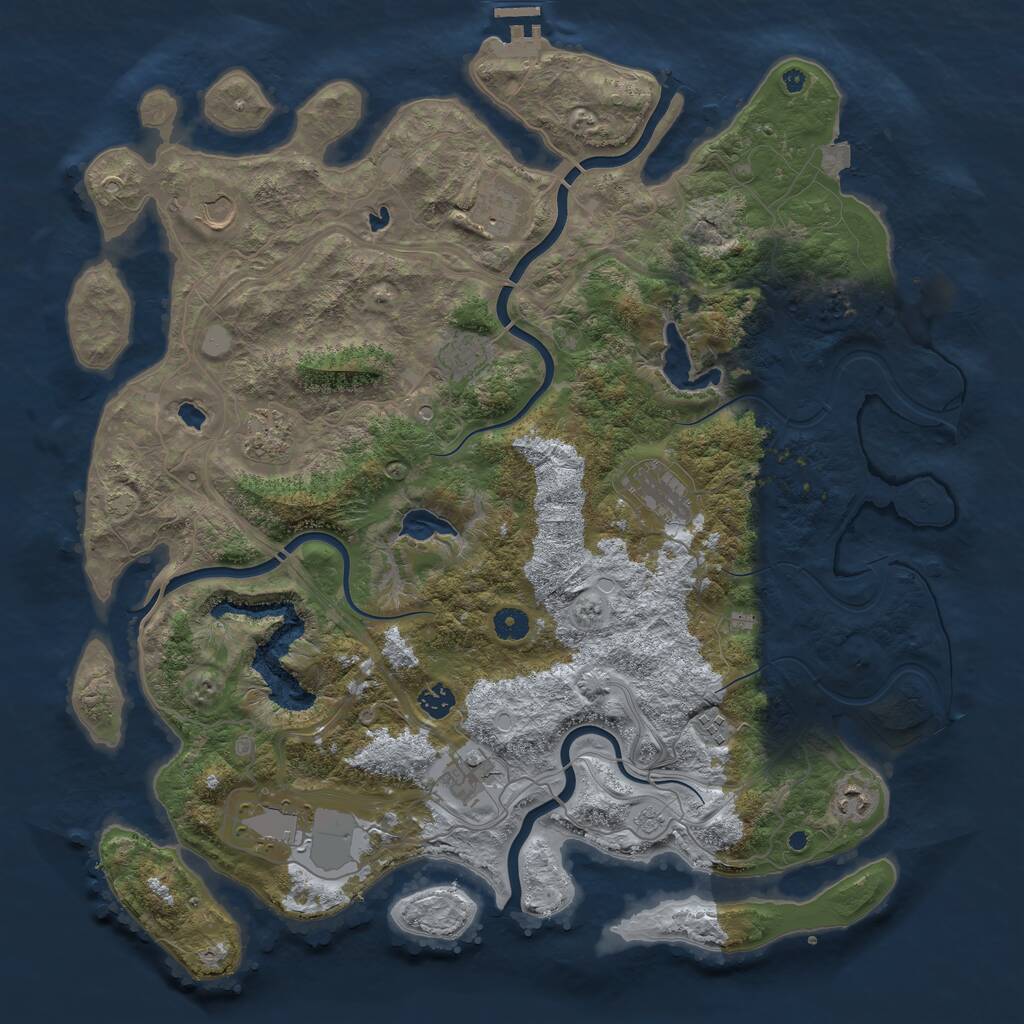 Rust Map: Procedural Map, Size: 4500, Seed: 267151625, 15 Monuments
