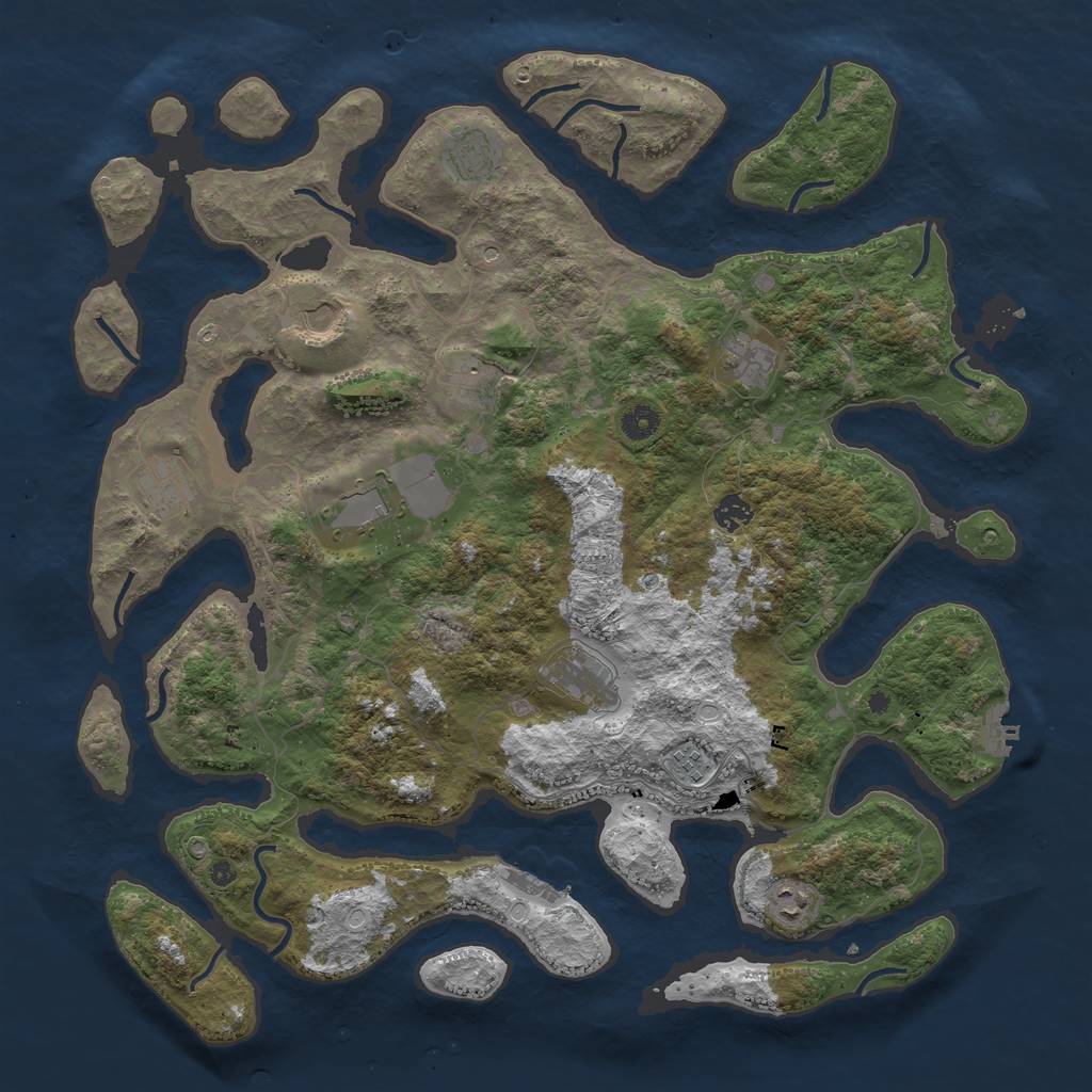 Rust Map: Procedural Map, Size: 4500, Seed: 267151625, 18 Monuments