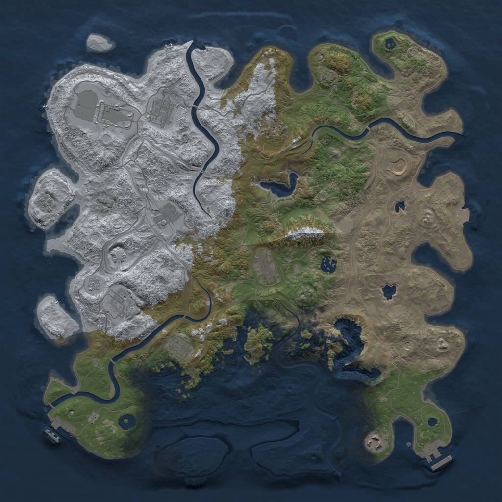 Rust Map: Procedural Map, Size: 4500, Seed: 1337879, 17 Monuments