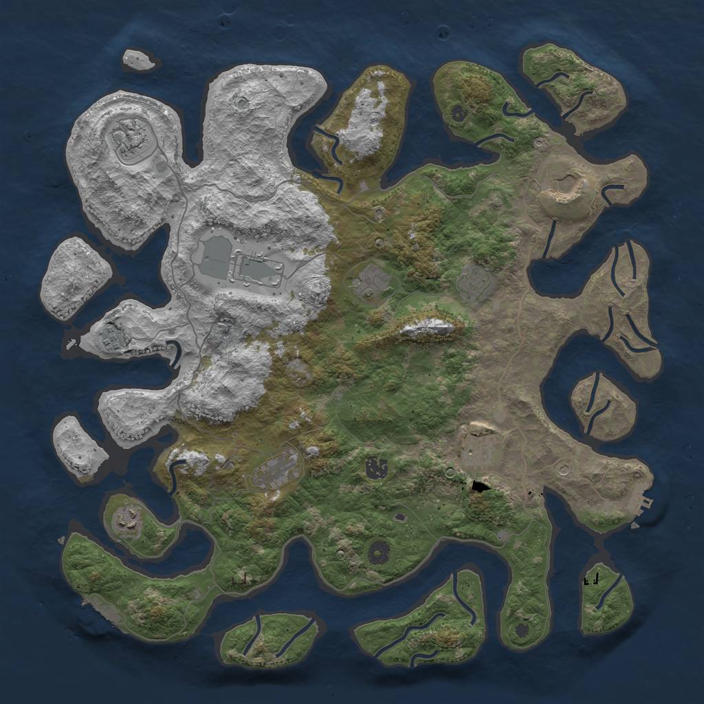 Rust Map: Procedural Map, Size: 4500, Seed: 1337879, 15 Monuments