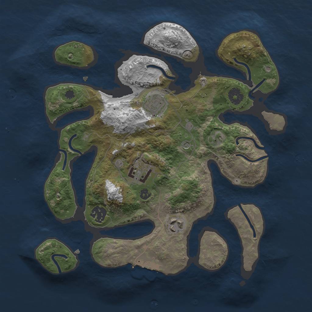 Rust Map: Procedural Map, Size: 3000, Seed: 7948922, 8 Monuments