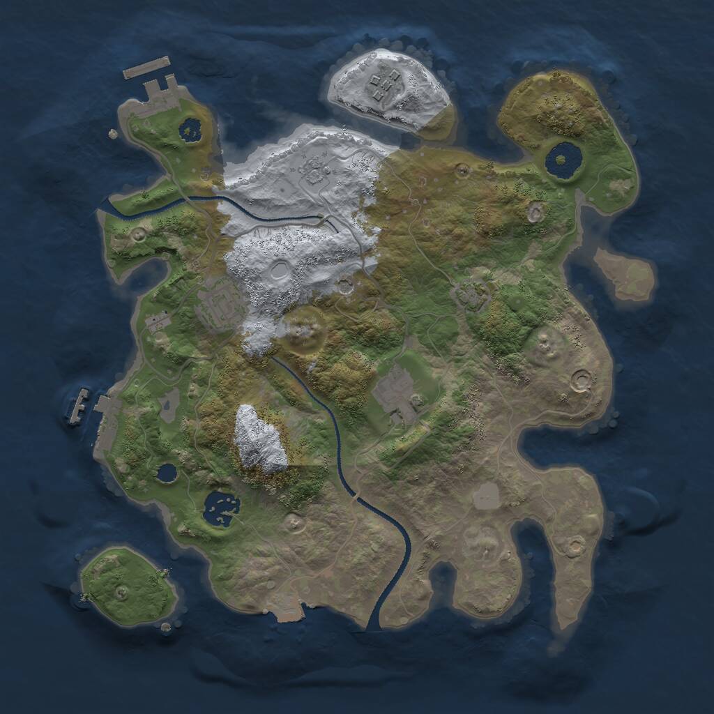 Rust Map: Procedural Map, Size: 3000, Seed: 7948922, 10 Monuments