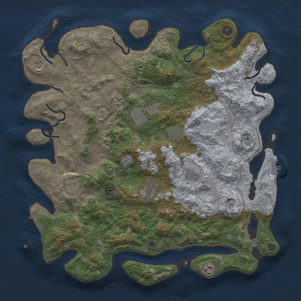 Rust Map: Procedural Map, Size: 4500, Seed: 641975361, 17 Monuments
