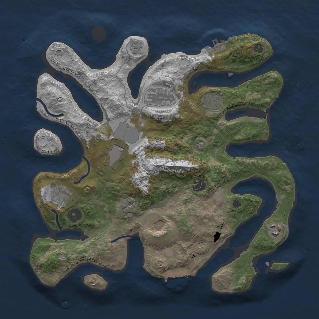 Rust Map: Procedural Map, Size: 3500, Seed: 387904759, 16 Monuments