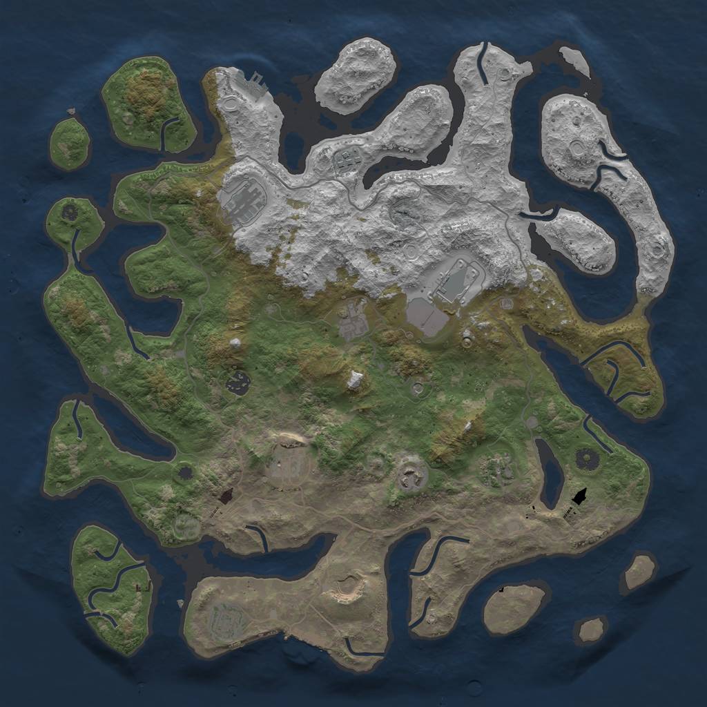 Rust Map: Procedural Map, Size: 4500, Seed: 2426281, 21 Monuments