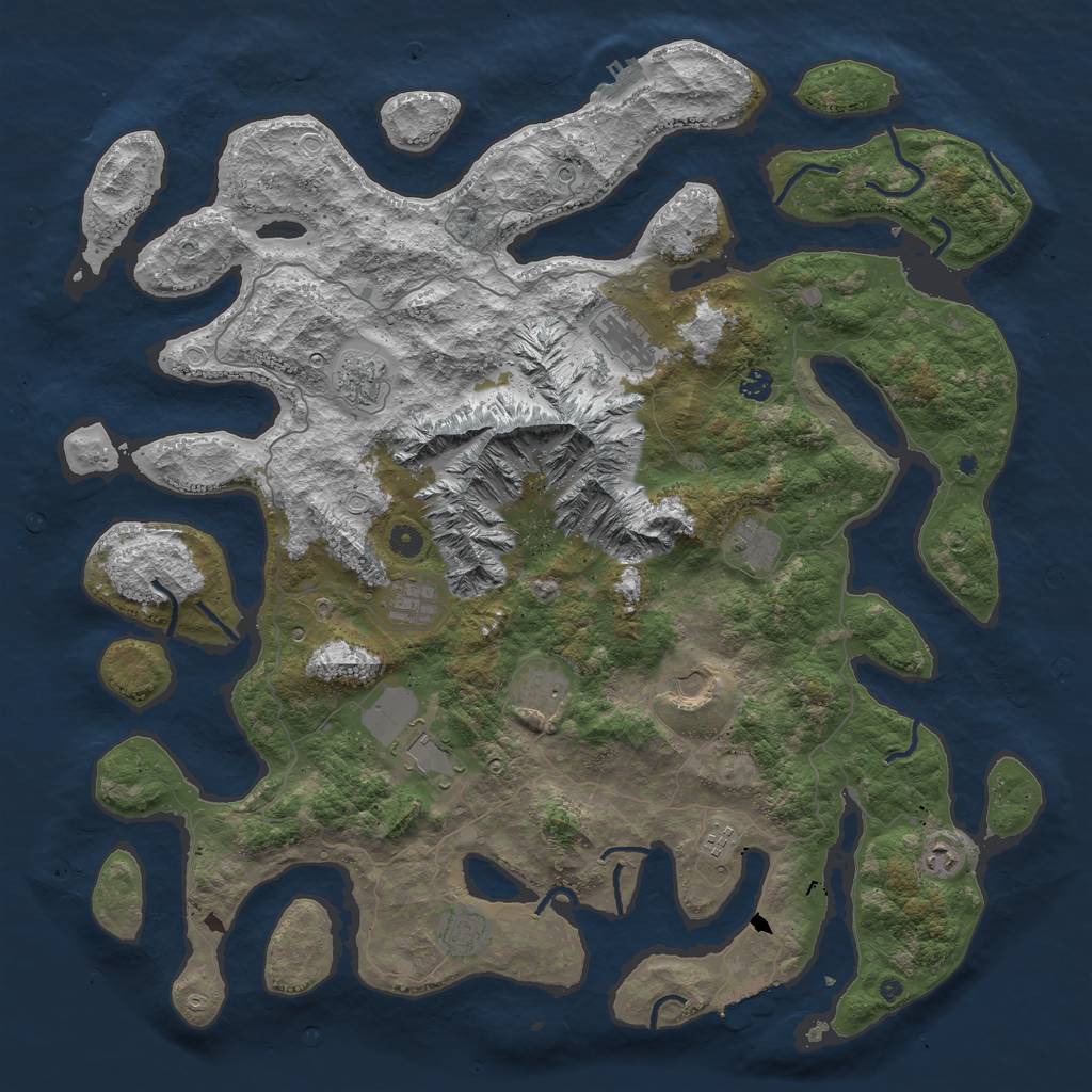 Rust Map: Procedural Map, Size: 5000, Seed: 75, 22 Monuments