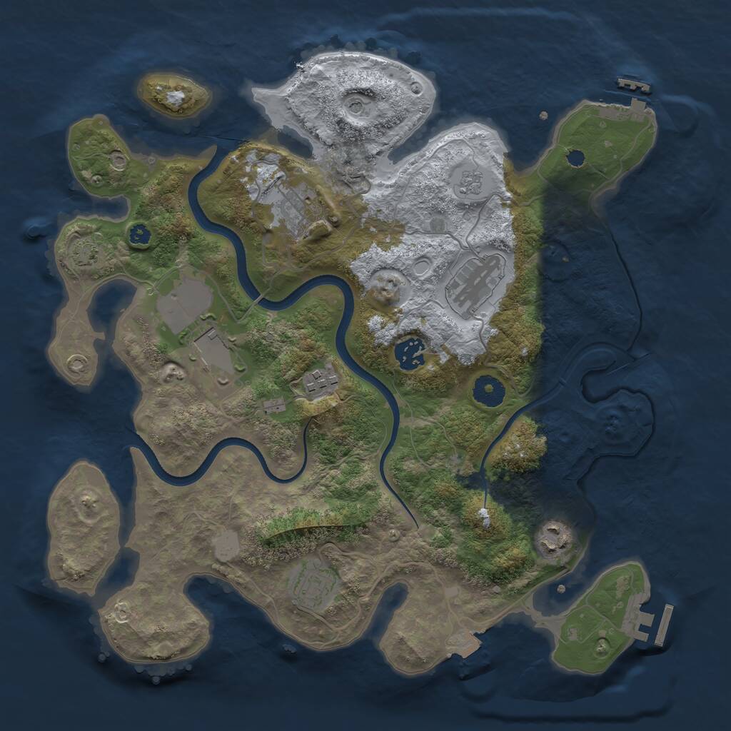 Rust Map: Procedural Map, Size: 3500, Seed: 1528, 13 Monuments