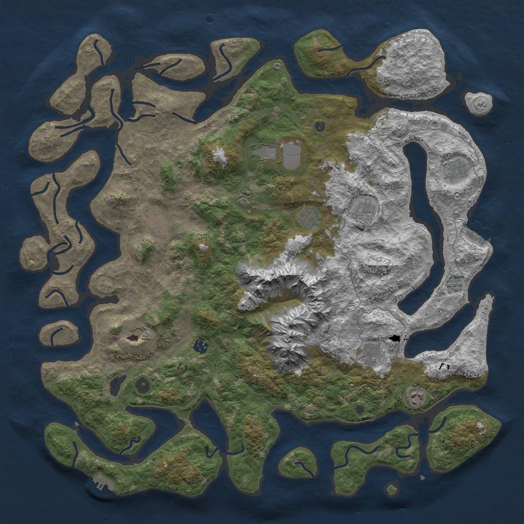 Rust Map: Procedural Map, Size: 5350, Seed: 8000, 19 Monuments