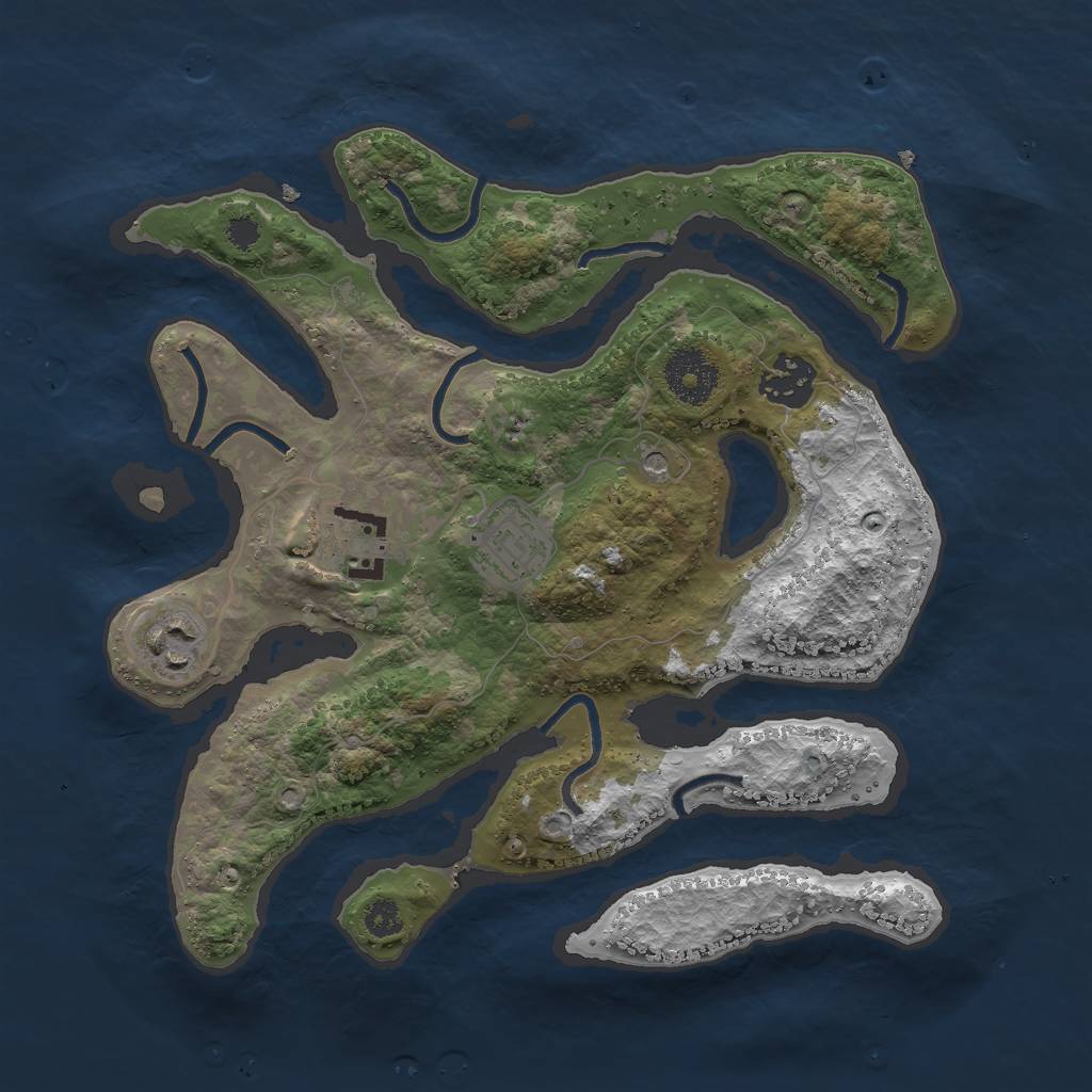 Rust Map: Procedural Map, Size: 3000, Seed: 1192504, 7 Monuments