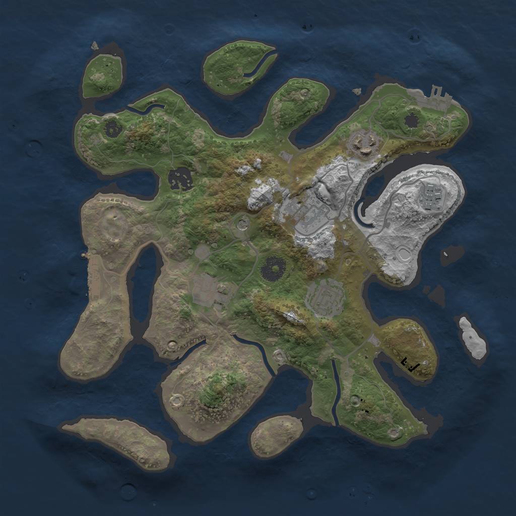 Rust Map: Procedural Map, Size: 3100, Seed: 36214751, 17 Monuments