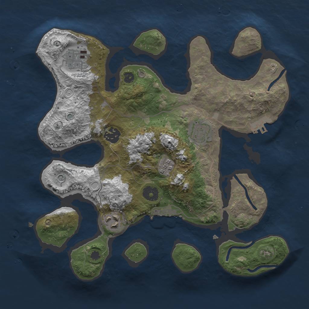 Rust Map: Procedural Map, Size: 3000, Seed: 100747118, 16 Monuments