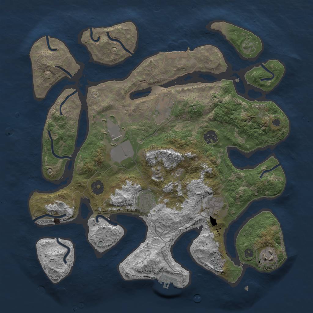 Rust Map: Procedural Map, Size: 3500, Seed: 422220, 15 Monuments