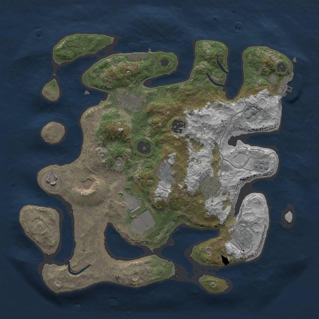 Rust Map: Procedural Map, Size: 3500, Seed: 96631525, 20 Monuments