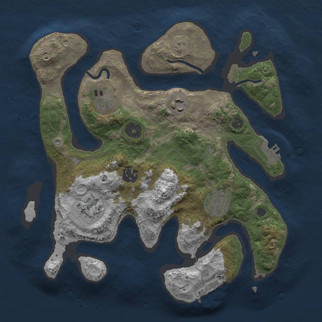 Rust Map: Procedural Map, Size: 3000, Seed: 2400374, 15 Monuments