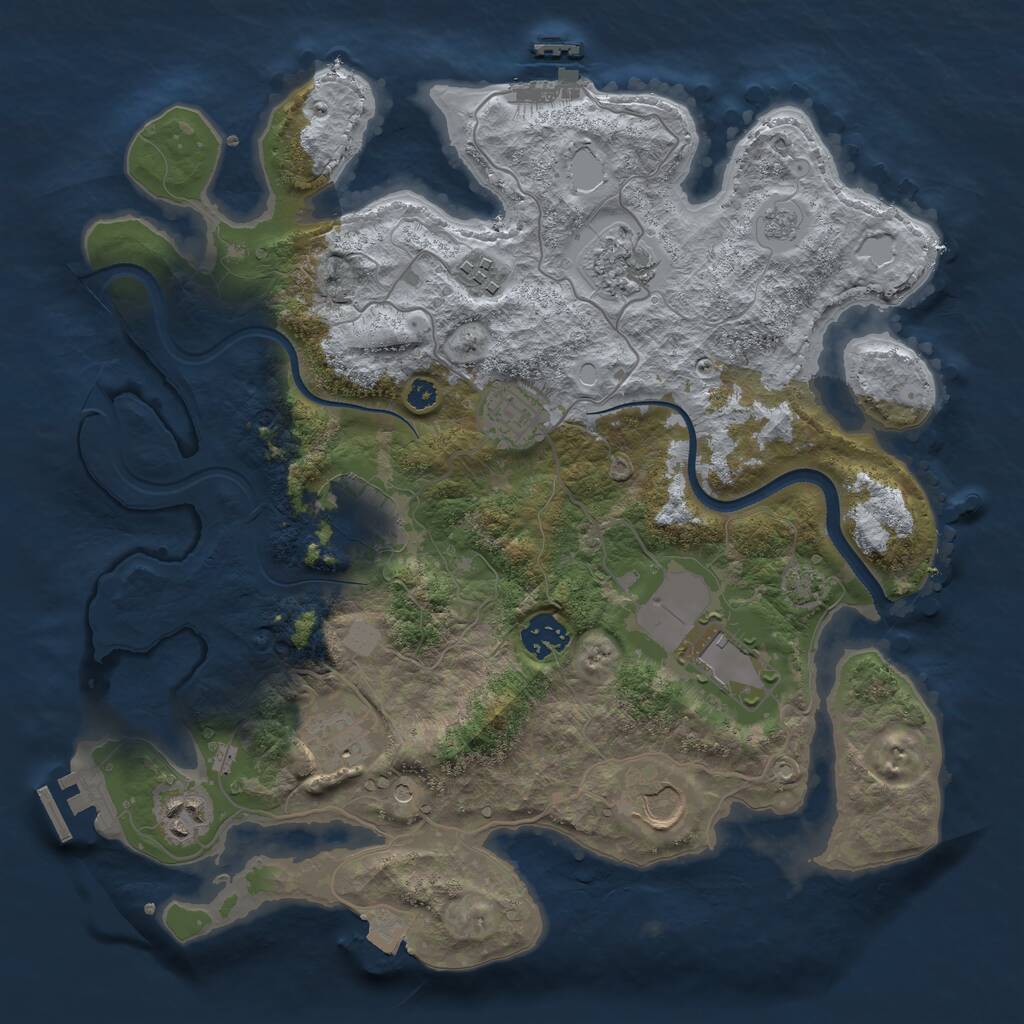 Rust Map: Procedural Map, Size: 3500, Seed: 18121946, 15 Monuments