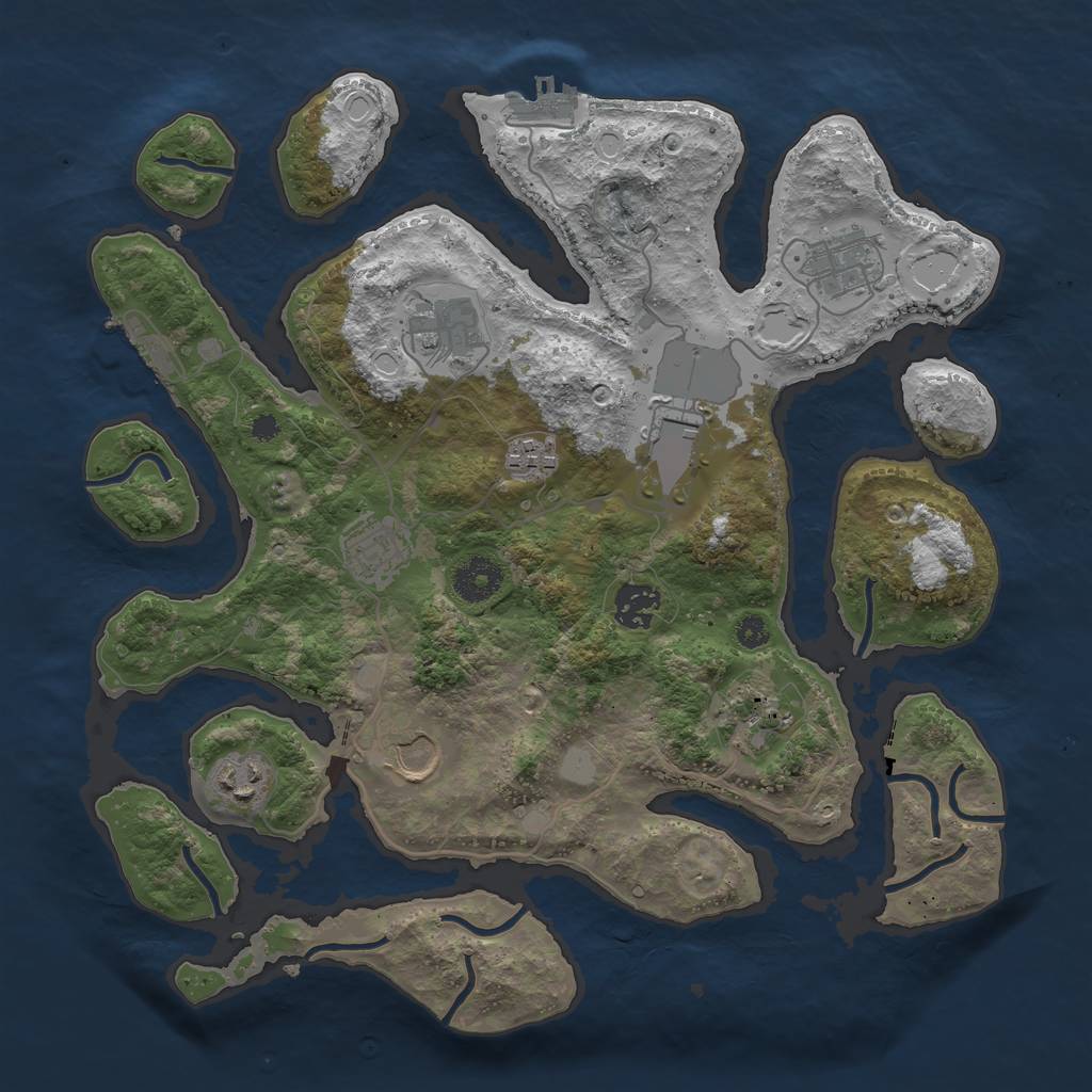 Rust Map: Procedural Map, Size: 3500, Seed: 18121946, 16 Monuments