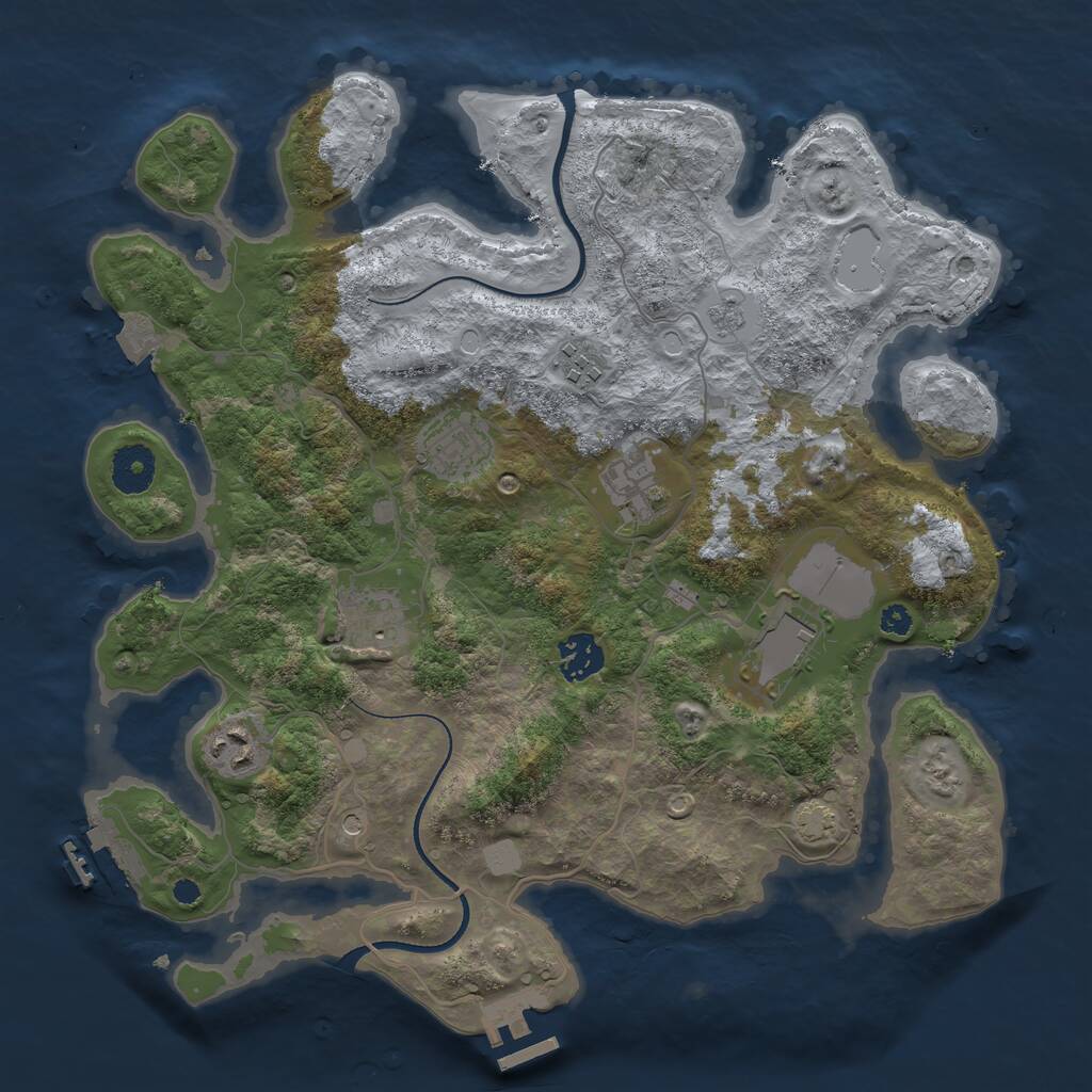 Rust Map: Procedural Map, Size: 3500, Seed: 18121946, 13 Monuments