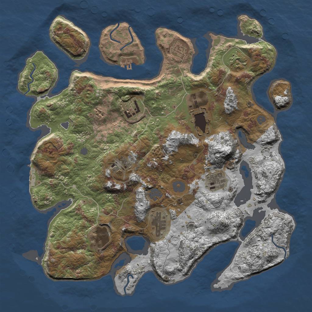 Rust Map: Procedural Map, Size: 3760, Seed: 889012431, 15 Monuments