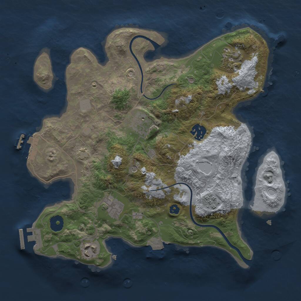 Rust Map: Procedural Map, Size: 3000, Seed: 1320921018, 11 Monuments