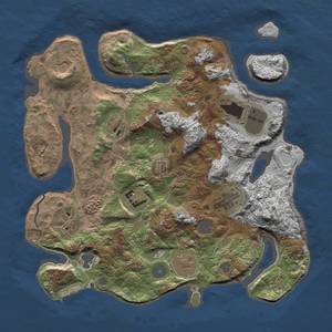 Thumbnail Rust Map: Procedural Map, Size: 3500, Seed: 33990422, 14 Monuments