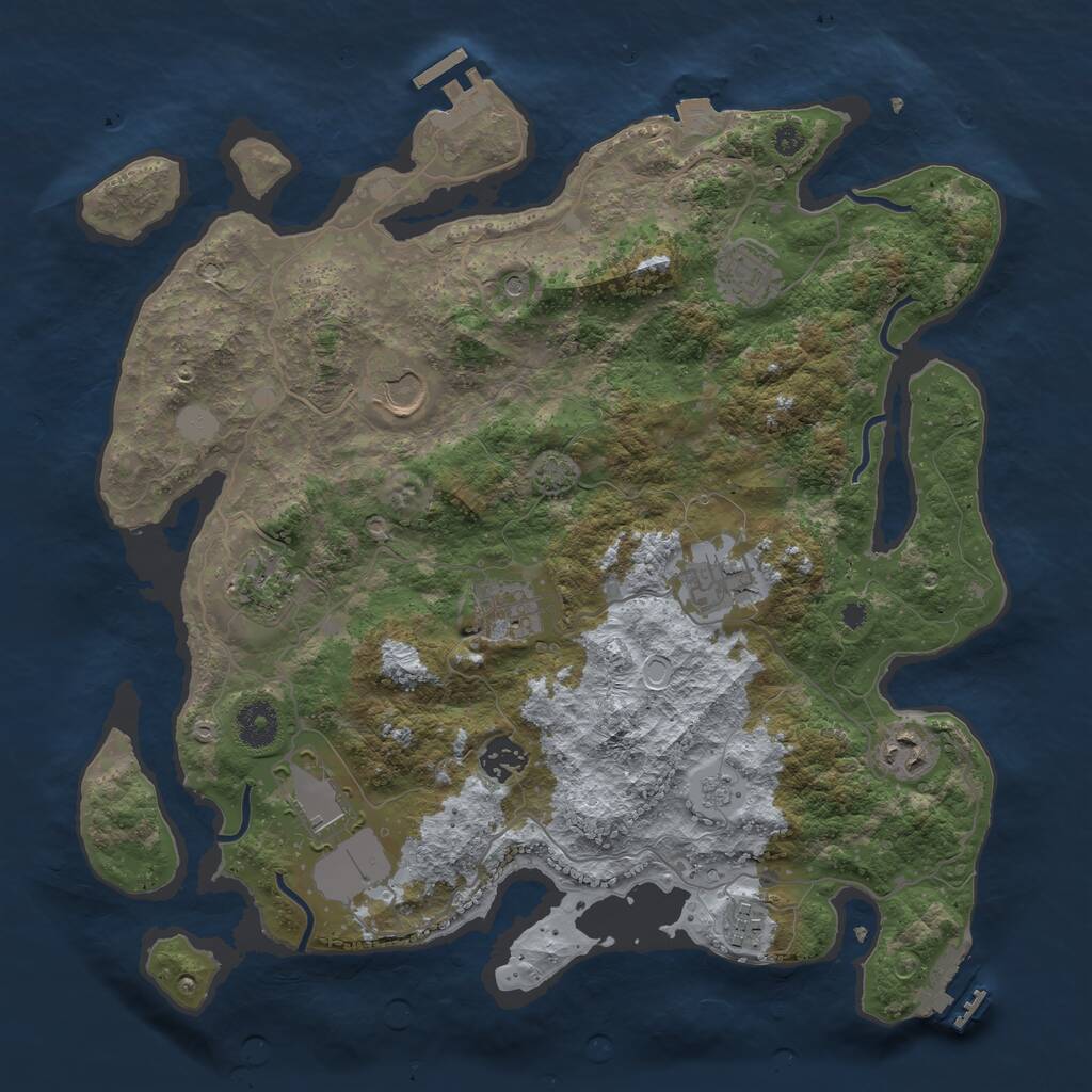 Rust Map: Procedural Map, Size: 3700, Seed: 196030011, 15 Monuments